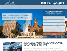 Tablet Screenshot of dallascaraccidentlawyers.net
